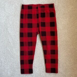 Baby GAP girls Red and Black buffalo Plaid Toddler Leggings